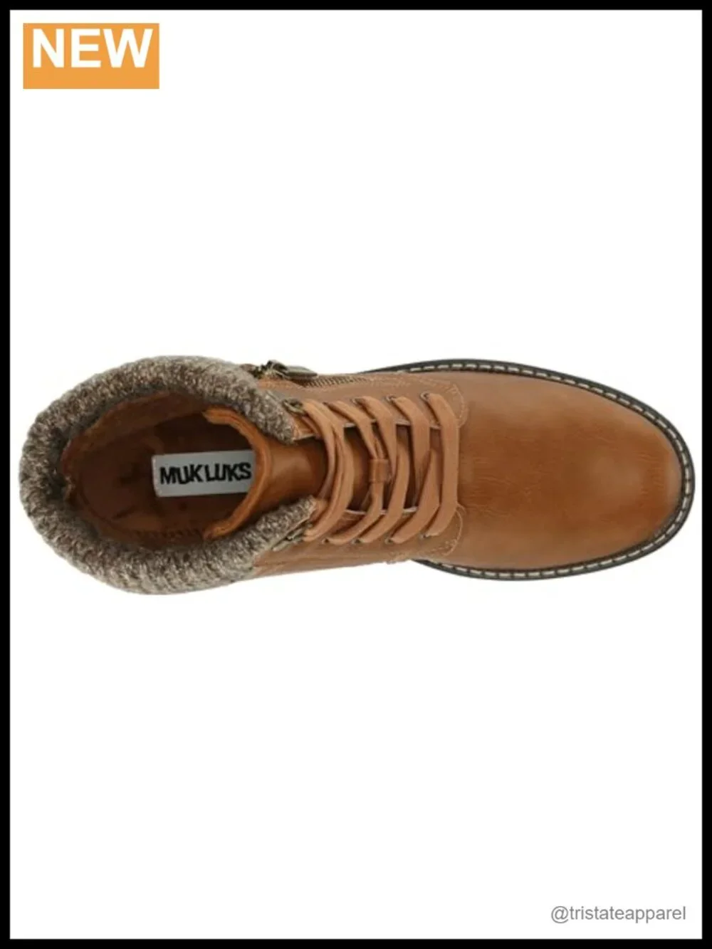 MUK LUKS Women's Leather Ankle Hiking Boots with Padded Cuff